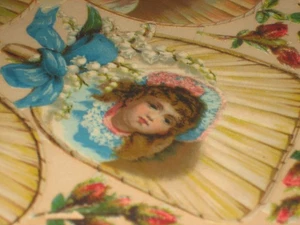 Antique Printed in Germany Die Cut Victorian Girls on fans Raphael Tuck Scrap - Picture 1 of 8