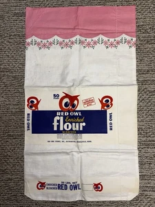 RARE!! Vintage Red Owl Enriched Flour 50 Lb. Flour Sack SANDMAN PILLOWCASE BAG - Picture 1 of 15