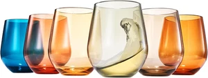 Copas vino 6 pzs estilo europeo acrílico sin tallo colores plástico irrompible - Imagen 1 de 12