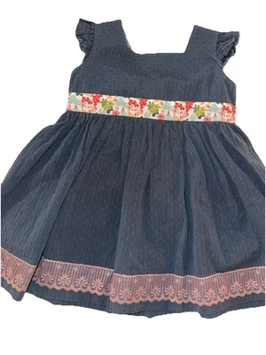 VESTIDO VAQUERO ADORABLE MATILDA JANE NIÑAS TALLA 8 Con Floral y Encaje sin mangas Foto 1 de 4