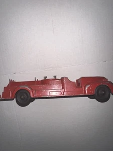 Vintage 1950s Hubley Kiddie Toy Fire Truck Diecast Red Metal USA E3-19 - Picture 1 of 10