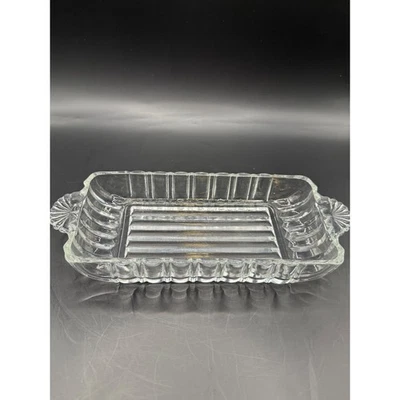 Bandeja de platos de vidrio transparente Anchor Hocking de colección diseño acanalado borde festoneado Foto 1 de 4