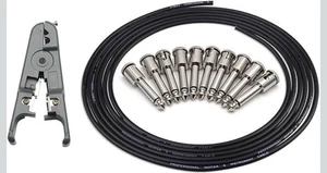 Guitar Patch Guitar Bass Effect Pedal Cables, Kit,10ft Cable 10 Tip Connectors.. - Picture 1 of 9