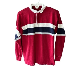 Camisa de Rugby LL Bean Para Hombres XL Alta Roja Manga Larga Algodón Pesado De Colección EE. UU. - Imagen 1 de 9