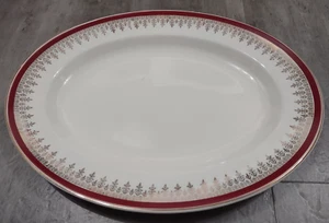 Myott Royalty Maroon Band w/Gold Design Serving Platter England 12" - Picture 1 of 4