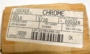3/16 Zoll Durchmesser Chromstahl Lagerkugeln, Güte 0010, 10.200 Stück von Hoover Pre - Bild 1 von 3