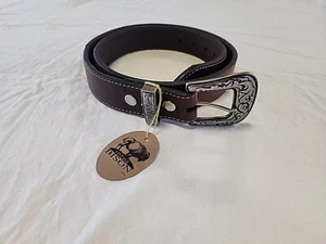 Vintage Bison Western Gürtel Herren Leder Scout Style Peanut 64214 Größe 38 - Bild 1 von 5