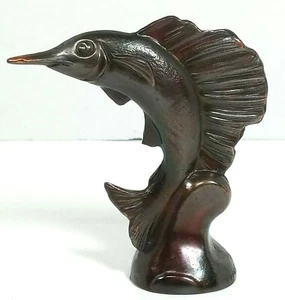 Vintage Bronze Marlin Swordfish Sailfish Hood Ornament Or Finial Figurine Statue - Picture 1 of 6