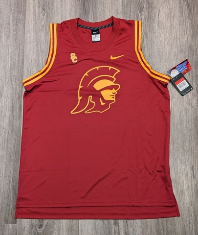 Men's Red Nike USC Trojans Basketball Jersey Tank Top Workout Shirt NWT Size L Cover