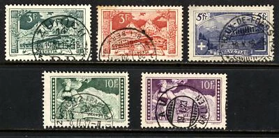 SWITZERLAND SCOTT 181-85 1914-30 REGULAR ISSUES COMPLETE SET USED F-VF CAT $77! - Image 1 of 2