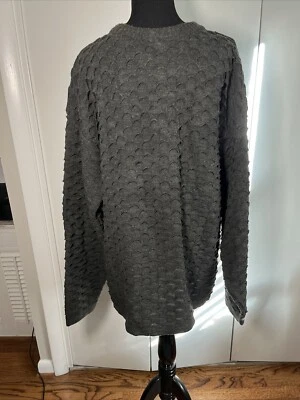COOGI AUSTRALIA Vintage 3D Textured Gray Knit Sweater Size XXL - Image 1 of 4