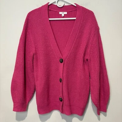 Кардиган женский Nordstrom BP коренастый вязаный розовый с v-образным вырезом на пуговицах спереди рукав епископ S - Изображение 1 из 4