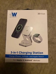 Just Wireless 3-in-1 Magnetic Wireless Charger MagSafe Charging Station 20 Watt - Photo 1 sur 2
