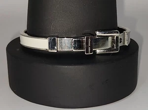 MICHAEL KORS WHITE/SILVER BUCKLE CUFF BRACELET - Picture 1 of 13