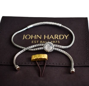 $ 595 ️JOHN HART GEHÄMMERTES STERLINGSILBER MINI KETTE DURCHZIEHEN Armband M/L - Bild 1 von 14
