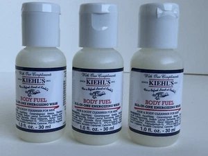 3 X Kiehl's Body Fuel All in One Energizing Wash 1oz /30 ml Each ( TOTAL 90 ML ) - Picture 1 of 2
