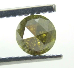 Diamante Verde Semi Transparente Natural Real Corte Rosa 0,61 quilates Redondo 5,32x,2,60 mm - Imagen 1 de 8
