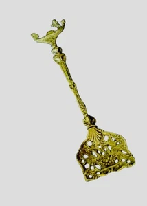Antique Ornate Small Italian Brass Serving Spoon / Ladle ~ w/Gondola - Picture 1 of 8
