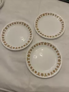 Juego De 3 Platos De Postre Vintage Corelle Mariposa Dorada 6 3/4" - Imagen 1 de 8