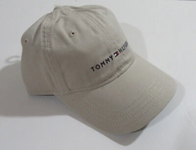 Boné de beisebol masculino Tommy Hilfiger bege ajustável novo com etiquetas - Imagem 1 de 4