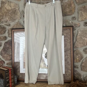 TOMMY BAHAMA Relax 100% Silk Pleated Pants Men’s Beige Tan 36 X 28.5 28 - Picture 1 of 8