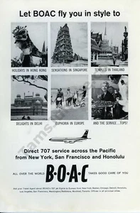1961 British Overseas Airways Airlines Old PRINT AD Great Gift Idea (1896) - Picture 1 of 1