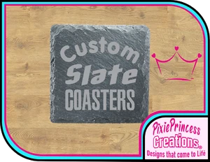 Posavasos de pizarra personalizados grabados regalo bebida cerveza barra juego a medida COMPRA 3 OBTÉN 1 GRATIS - Imagen 1 de 3