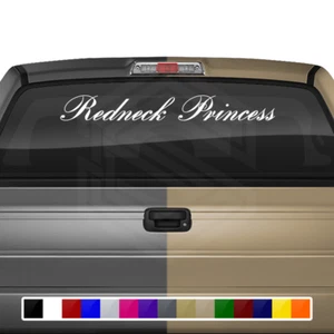 REDNECK PRINCESS Decal Sticker Windshield Window Vinyl Graphic Banner Car Truck - Picture 1 of 5