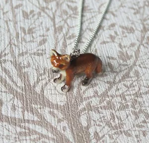 Baby Fox Porzellan Anhänger Halskette Glück Spirituell Tier Schmuck - Bild 1 von 2