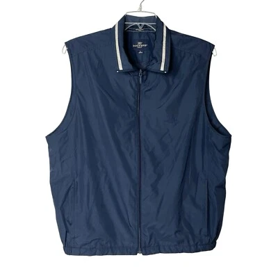 Docker's Golf Navy Blue Full Zip Windbreaker Vest With Zip Pockets Men's Large - Image 1 of 4
