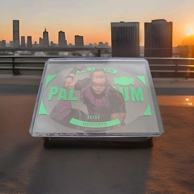 Marvel Metal Universe Avengers PALLADIUM GREEN DIE-CUT Hawkeye P-8 03/50 - Image 1 of 2