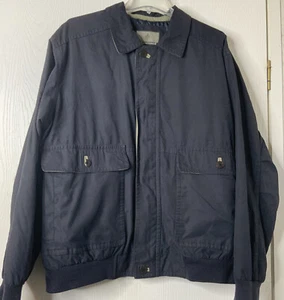 Rainforest Men’s Navy/Beige Trim Bomber Style Jacket Size XLarge - Picture 1 of 8