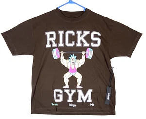 NWT Civil Regime Rick and Morty Ricks Gym T-Shirt Mens Size LARGE Brown - Picture 1 of 8