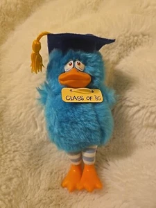 Russ Berrie Lester The Looney Bird Vintage Plush Fur Bird Hanging Toy Class 85’ - Picture 1 of 7