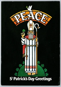 Postal Irlanda Saludos Día de San Patricio 17 de marzo Diseño de vidrieras - Imagen 1 de 2