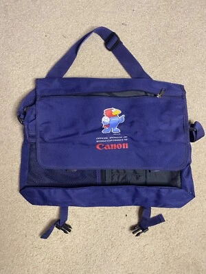 Vintage 1998 World Cup Messenger Bag Canon Sponsor Blue Soccer Leeds Brand - Image 1 of 4