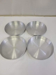 "Set Vintage 4 Pentole Torte Scaffale Rotonde Alluminio 9""x1 1/2" - Foto 1 di 5