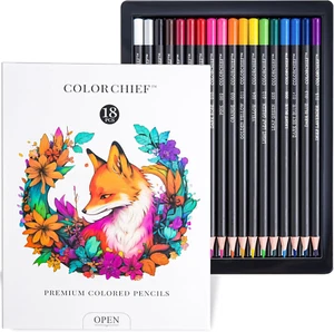 18 Colored Pencils Set for Adult Coloring, Sketching, and Art Supplies - Picture 1 of 8