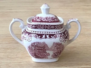 Myott Staffordshire Cambridge Old England Ironstone Zuckerdose Schloss See Motiv - Bild 1 von 9