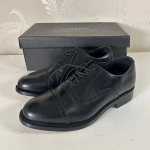 Zapatos negros formales Samuel Windsor de cuero con cordones Oxford Reino Unido 6 - BV07 - Imagen 1 de 14