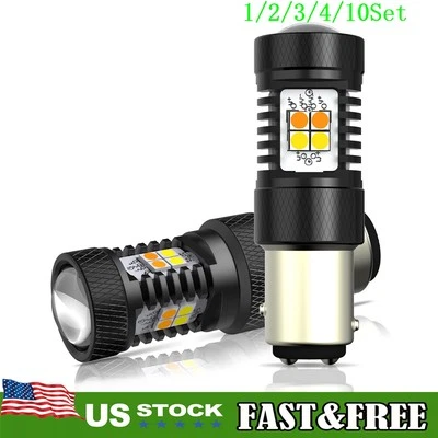 LED 1157 Turn Light Signal Switchback Bulbs Amber White Anti Flash Hyper 1~10Set - Image 1 of 4