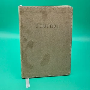 FORAY Hard Cover Lined Journal With Dates & Ribbon Bookmark Suede Tan NEW Book - Picture 1 of 9