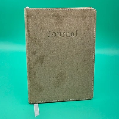FORAY Hard Cover Lined Journal With Dates & Ribbon Bookmark Suede Tan NEW Book - Image 1 of 4