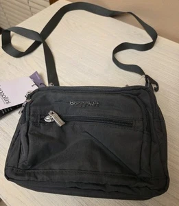 Baggallini Triple Zip Bagg Gray With Purple Liner Bag Purse - Picture 1 of 5