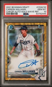 2021 Bowman Chrome CARSON WILLIAMS GOLD WAVE REFRACTOR AUTO AUTOGRAPH /50 PSA 10 - Picture 1 of 2