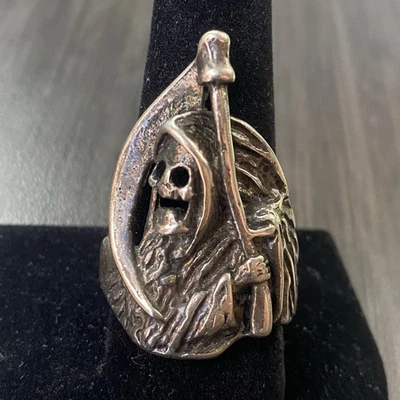 G&S 1985 Grim Reaper Ring - Size 12 - Biker Grim Reaper Ring  - Image 1 of 4