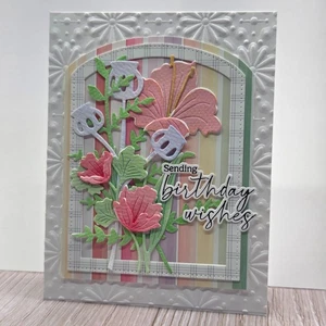 Handmade Greeting Card ocbrandy happy birthday bright cheery watercolor flowers - Picture 1 of 2