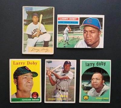 Lote de 5 tarjetas Larry Doby 1954 Bowman, 1956, 1957, 1958, 1959 Topps  Foto 1 de 2