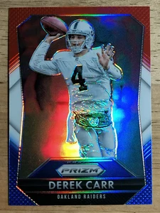 2015 Panini Prizm Prizms Red White and Blue #196 Derek Carr - Foto 1 di 2