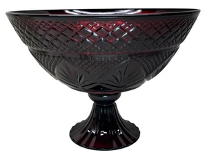 Cristal D'Arques Antique Ruby Durand Pedestal Bowl Compote 10" - Picture 1 of 7